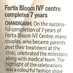 Fortis Bloom IVF centre Completes 7 years