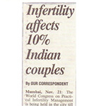 Infertility affects 10% Indian couples